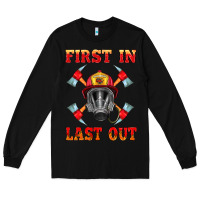 Black firefighter face mask with axes Long Sleeve Tee - HRA Design Shop