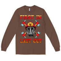Chestnut firefighter face mask with axes Long Sleeve Tee - HRA Design Shop
