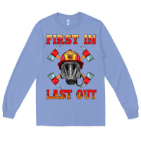 Colony Blue firefighter face mask with axes Long Sleeve Tee - HRA Design Shop