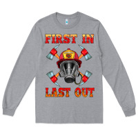 Heather Grey firefighter face mask with axes Long Sleeve Tee - HRA Design Shop
