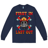 Navy firefighter face mask with axes Long Sleeve Tee - HRA Design Shop