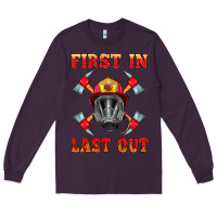 Plum firefighter face mask with axes Long Sleeve Tee - HRA Design Shop