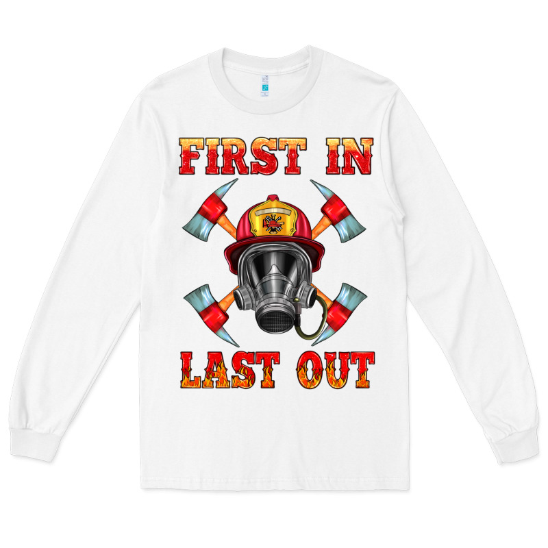 Firefighter Face Mask With Axes Long Sleeve Tee by HRA Design Shop | Teevron