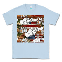 Dusty Blue dad life fist bump seamless pattern Classic Tee - HRA Design Shop