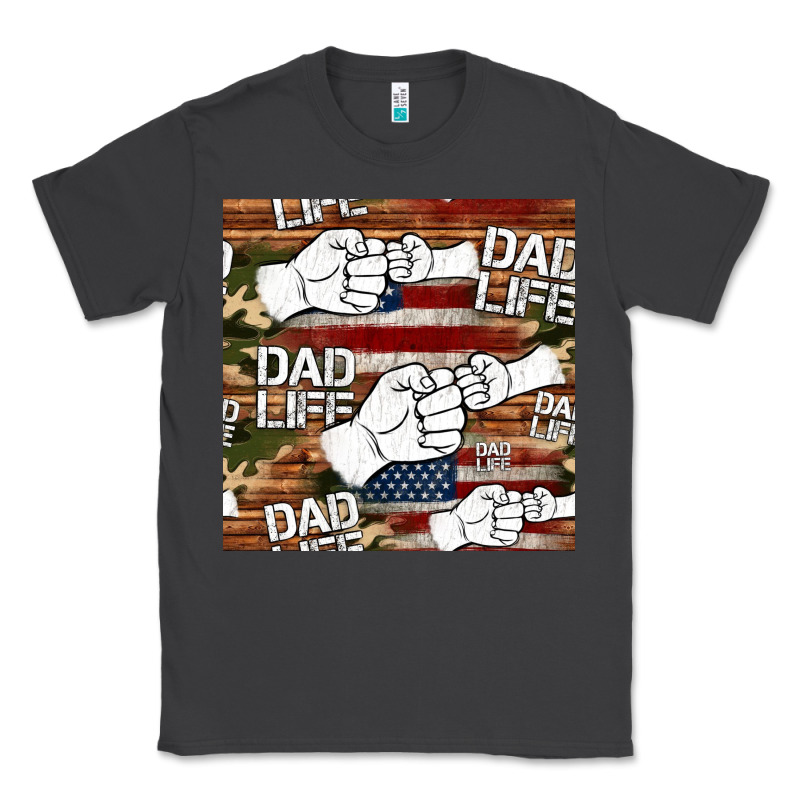 Dad Life Fist Bump Seamless Pattern Classic Tee by HRA Design Shop | Teevron