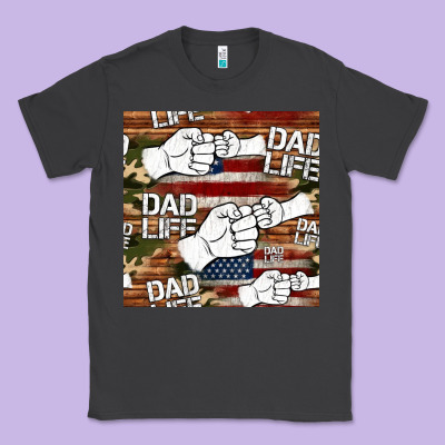Dad Life Fist Bump Seamless Pattern Classic Tee Designed By Hra Design Shop