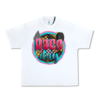 White race day Urban Heavy Tee - Zillion Design Studio