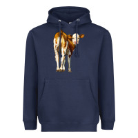 Navy simmental calf Heavyweight Hoodie - LillyAllenDesigns