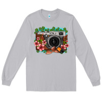 Moon Dust floral lotus leaf film roll vintage camera Long Sleeve Tee - FaDigitalArtStudio