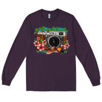 Floral Lotus Leaf Film Roll Vintage Camera Long Sleeve Tee | Teevron