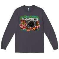 Smoke floral lotus leaf film roll vintage camera Long Sleeve Tee - FaDigitalArtStudio