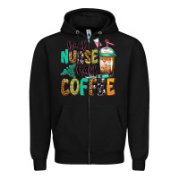 Black half nurse half coffee Zipper Hoodie - Jasminsmagicworld