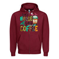 Burgundy half nurse half coffee Zipper Hoodie - Jasminsmagicworld