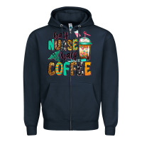 Navy half nurse half coffee Zipper Hoodie - Jasminsmagicworld