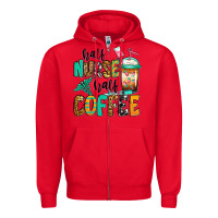 Red half nurse half coffee Zipper Hoodie - Jasminsmagicworld