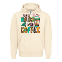Sandshell half nurse half coffee Zipper Hoodie - Jasminsmagicworld