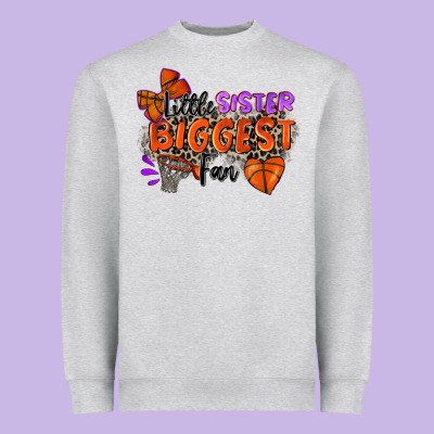 Little Sister Biggest Fan Basketball Heavyweight Sweatshirt Designed By Zillion Design Studio