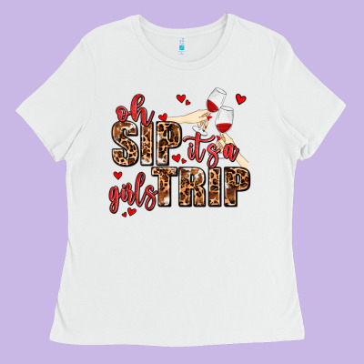 Oh Sip Its A Girls Trip Ladies Tee Designed By Adodesignshop