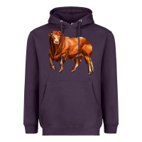 Plum red angus bull Heavyweight Hoodie - LillyAllenDesigns