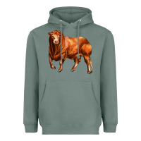 Sage red angus bull Heavyweight Hoodie - LillyAllenDesigns