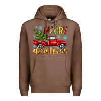 Chestnut merry christmas truck Premium Hoodie - MaliasSmallBusiness