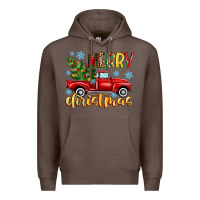 Coffee merry christmas truck Premium Hoodie - MaliasSmallBusiness