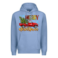 Colony Blue merry christmas truck Premium Hoodie - MaliasSmallBusiness