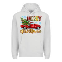 Dove Grey merry christmas truck Premium Hoodie - MaliasSmallBusiness