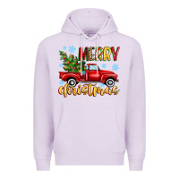 Lilac merry christmas truck Premium Hoodie - MaliasSmallBusiness