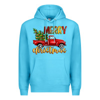 Ocean Blue merry christmas truck Premium Hoodie - MaliasSmallBusiness