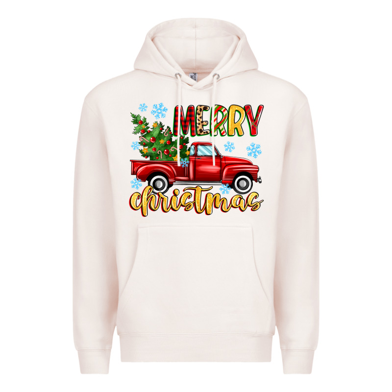 Merry Christmas Truck Premium Hoodie by MaliasSmallBusiness | Teevron