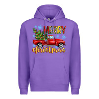 Purple merry christmas truck Premium Hoodie - MaliasSmallBusiness