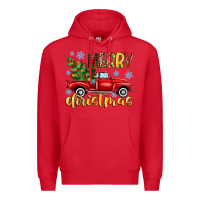 Red merry christmas truck Premium Hoodie - MaliasSmallBusiness