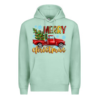 Seafoam merry christmas truck Premium Hoodie - MaliasSmallBusiness
