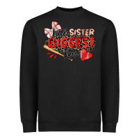 Black little sister biggest fan baseball Heavyweight Sweatshirt - Zillion Design Studio