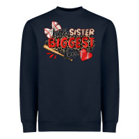 Navy little sister biggest fan baseball Heavyweight Sweatshirt - Zillion Design Studio