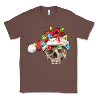 Chestnut Christmas skull with santa hat Classic Tee - FaDigitalArtStudio