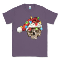 Lavender Christmas skull with santa hat Classic Tee - FaDigitalArtStudio