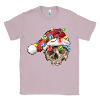 Lilac Christmas skull with santa hat Classic Tee - FaDigitalArtStudio