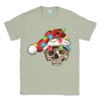 Matcha Christmas skull with santa hat Classic Tee - FaDigitalArtStudio