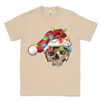 Mushroom Christmas skull with santa hat Classic Tee - FaDigitalArtStudio