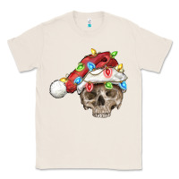Natural Christmas skull with santa hat Classic Tee - FaDigitalArtStudio