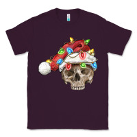 Plum Christmas skull with santa hat Classic Tee - FaDigitalArtStudio