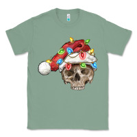 Sage Christmas skull with santa hat Classic Tee - FaDigitalArtStudio