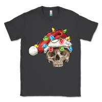 Smoke Christmas skull with santa hat Classic Tee - FaDigitalArtStudio