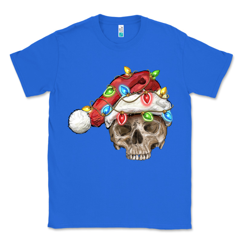 Christmas Skull With Santa Hat Classic Tee by FaDigitalArtStudio | Teevron