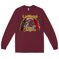 Burgundy la mama mas chingona Long Sleeve Tee - RacoonDesign