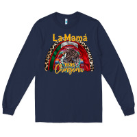 Navy la mama mas chingona Long Sleeve Tee - RacoonDesign