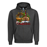 Charcoal Heather the church  chrıst is born Zipper Hoodie - AdoDesignShop