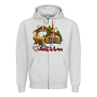 Dove Grey the church  chrıst is born Zipper Hoodie - AdoDesignShop